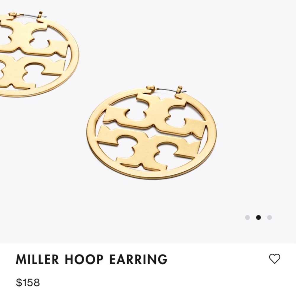 Tory Burch New Gold Logo Hoop Earrings